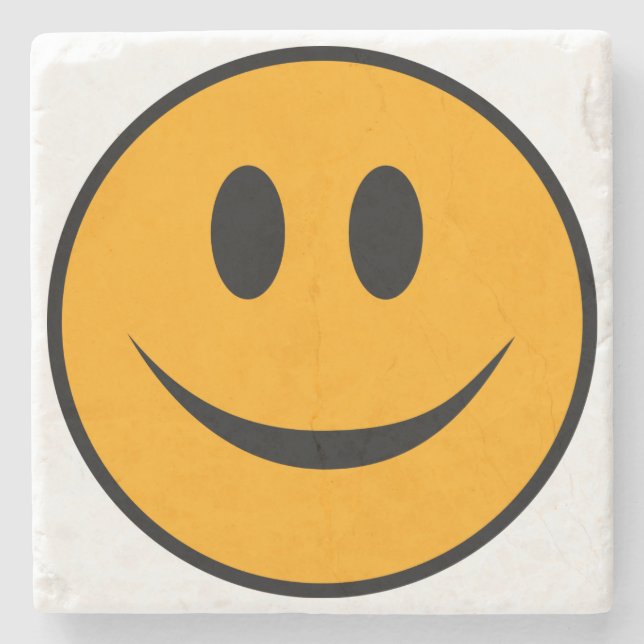 Smiling Face Emoji Stone Coaster (Front)