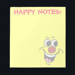 Smiling Face Grumpey Notepad<br><div class="desc">Traditional smileys just smile all the time, but Grumpeys are nothing like that. They show a wide range of emotions, but when they smile, they are probably not thinking about friendship and happiness.</div>
