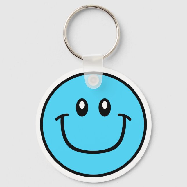 Smiling Face Keychain Blue 0003 (Front)