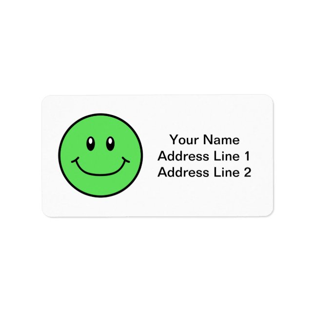 Smiling Face Labels Green 0001 (Front)