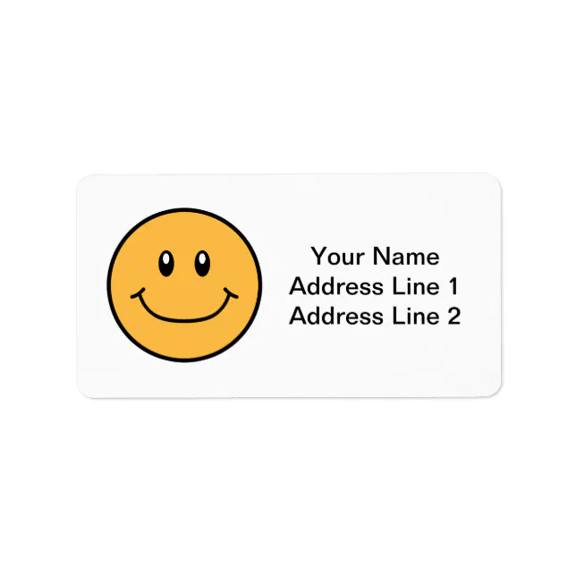 Smiling Face Labels Orange 0001 | Zazzle