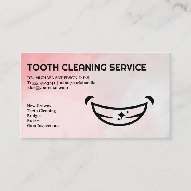 Smiling Face Logo | Dental Business Card (Front)