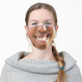 Smiling Face Nose Mouth Teeth Funny Adult Cloth Face Mask (Worn)