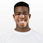 Smiling Face Nose Mouth Teeth Funny Adult Cloth Face Mask (Worn)