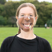 Smiling Face Nose Mouth Teeth Funny Adult Cloth Face Mask (Outside)