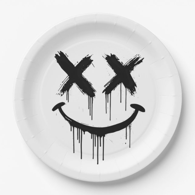 Smiling face. paper plates (Front)