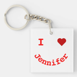 Smiling Face Personalized I Heart Keychain