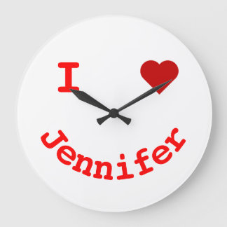 Smiling Face Personalized I Heart Numberless Large Clock