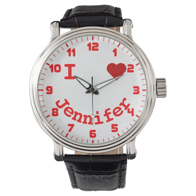 Smiling Face Personalized I Heart Watch (Front)