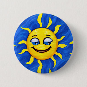 Smiling Face Sunny Sun Button