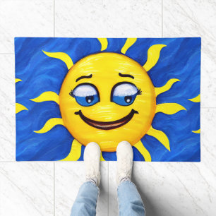 Smiling Face Sunny Sun Doormat