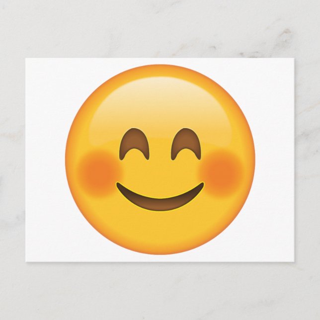 Smiling Face  with Blushed Cheeks - Emoji Postcard (Front)