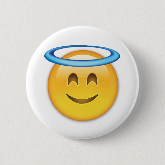 Smiling Face With Halo Emoji Button (Front)