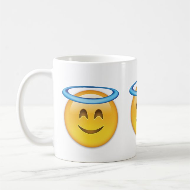 Smiling Face With Halo Emoji Coffee Mug (Left)