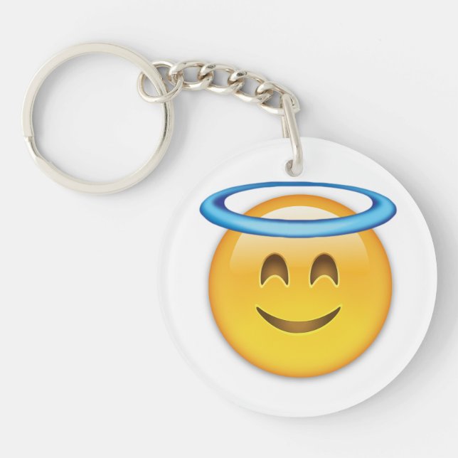 Smiling Face With Halo Emoji Keychain (Front)