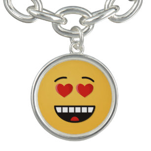 Smiling Face with Heart-Shaped Eyes Charm Bracelet