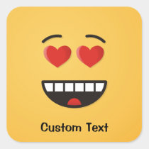 Smiling Face with Heart-Shaped Eyes Classic Round  Square Sticker
