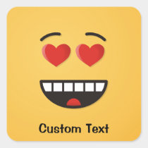 Smiling Face with Heart-Shaped Eyes Classic Round  Square Sticker