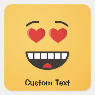 Smiling Face with Heart-Shaped Eyes Classic Round Square Sticker