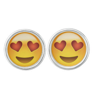 Smiling Face With Heart Shaped Eyes Emoji Cufflinks