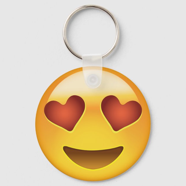 Smiling Face With Heart Shaped Eyes Emoji Keychain (Front)