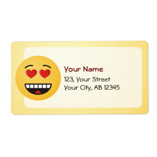 Smiling Face with Heart-Shaped Eyes Label