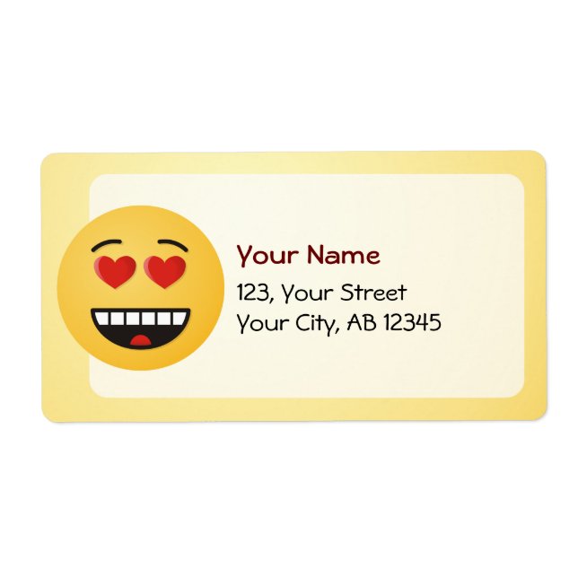 Smiling Face with Heart-Shaped Eyes Label (Front)