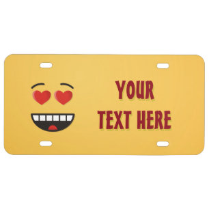 Smiling Face with Heart-Shaped Eyes License Plate