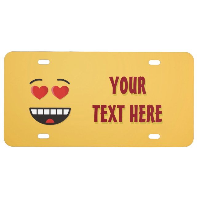 Smiling Face with Heart-Shaped Eyes License Plate (Front)