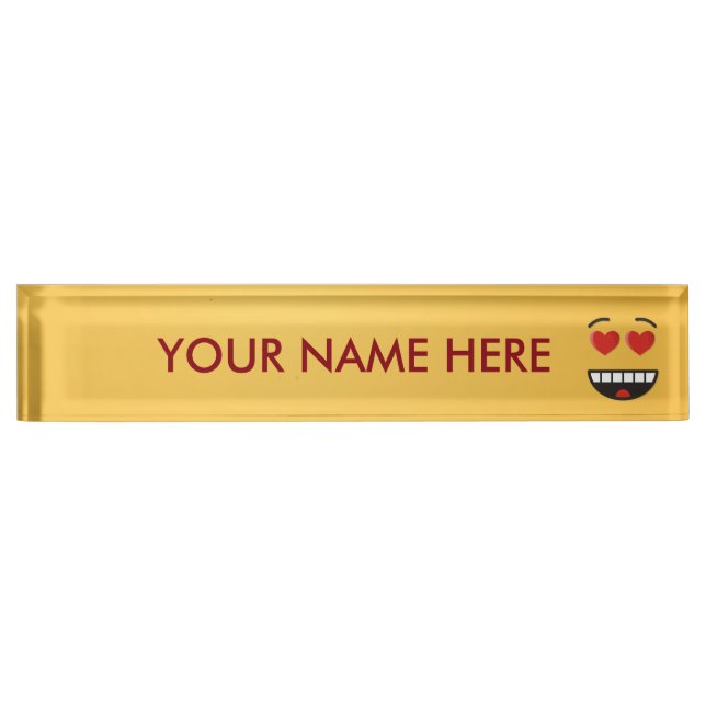 Smiling Face with Heart-Shaped Eyes Name Plate (Front)