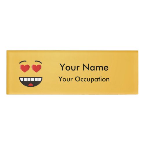 Smiling Face with Heart_Shaped Eyes Name Tag