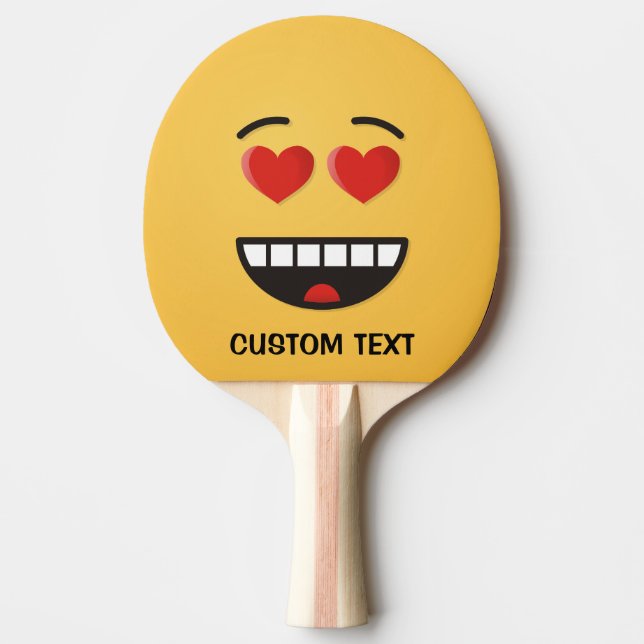 Smiling Face with Heart-Shaped Eyes Ping-Pong Paddle (Front)