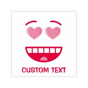 Smiling Face with Heart-Shaped Eyes Self-inking Stamp