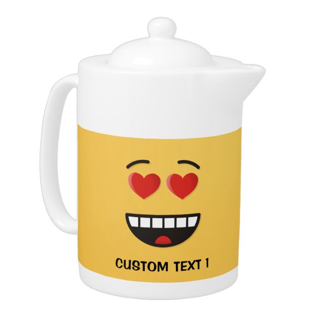Smiling Face with Heart-Shaped Eyes Teapot (Left)