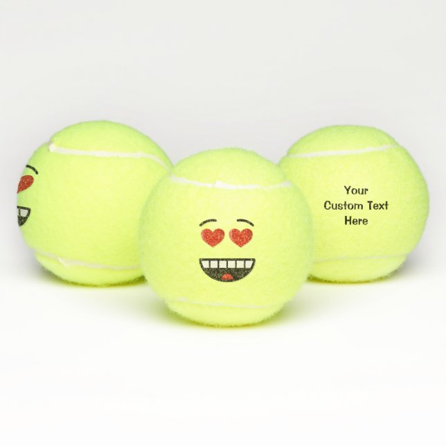 Smiling Face with Heart-Shaped Eyes Tennis Balls (Multi)
