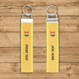 Smiling Face with Heart-Shaped Eyes Wrist Keychain