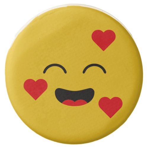 Smiling Face with Hearts Cute Emoji Chocolate Covered Oreo