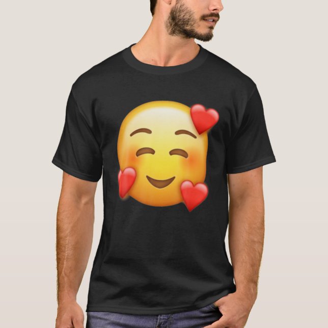 Smiling Face with Hearts In Love Emojis Halloween  T-Shirt (Front)