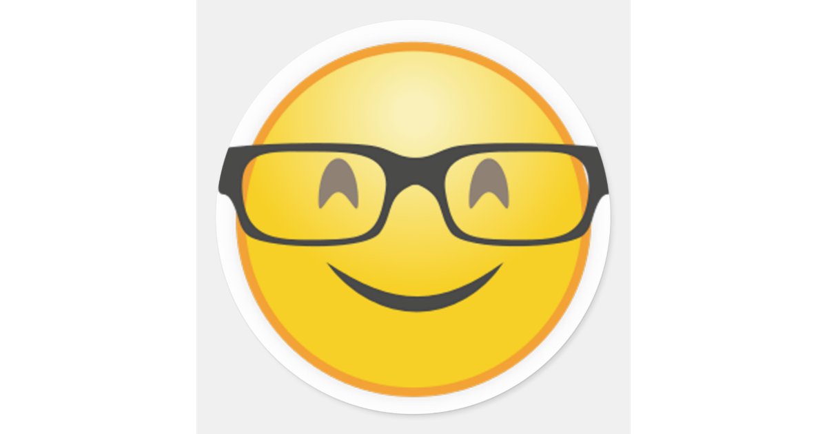 smiley face with nerd glasses