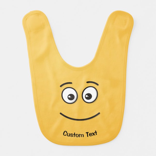 Smiling Face with Open Eyes Baby Bib (Front)