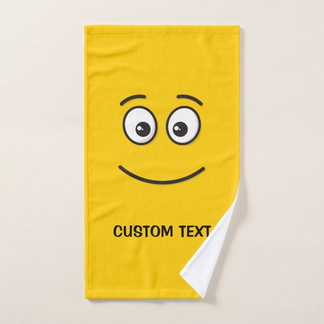 Smiling Face with Open Eyes Bath Towel Set (Hand Towel)