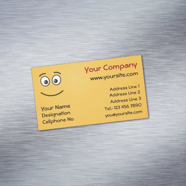Smiling Face with Open Eyes Business Card Magnet (In Situ)