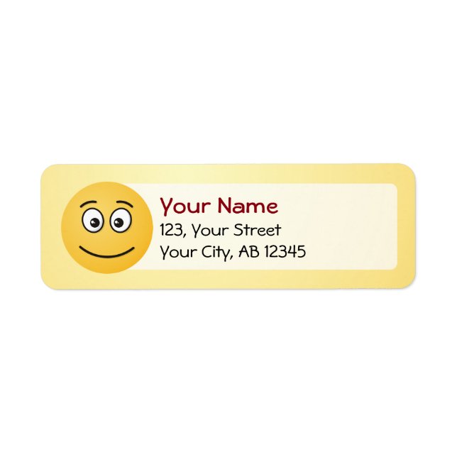 Smiling Face with Open Eyes Label (Front)