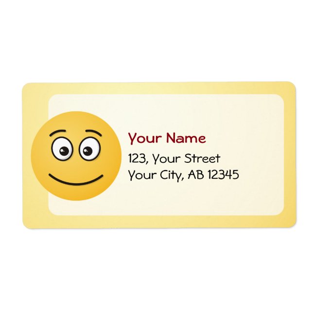 Smiling Face with Open Eyes Label (Front)