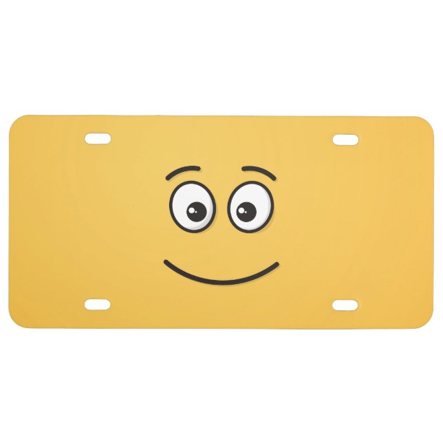 Smiling Face with Open Eyes License Plate (Front)