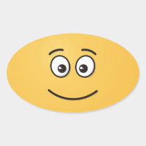 Smiling Face with Open Eyes Oval Sticker