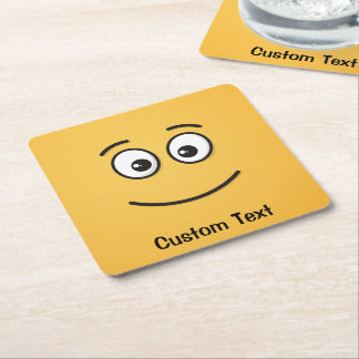 Smiling Face with Open Eyes Square Paper Coaster