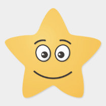 Smiling Face with Open Eyes Star Sticker