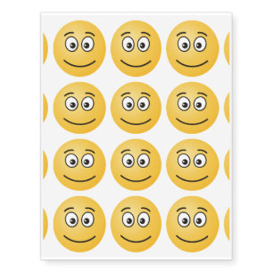 Smiling Face with Open Eyes Temporary Tattoos