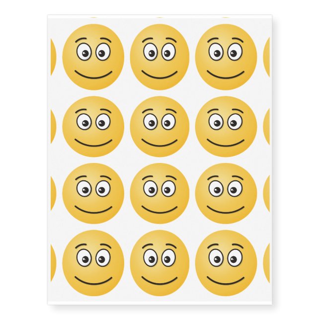 Smiling Face with Open Eyes Temporary Tattoos (Front)